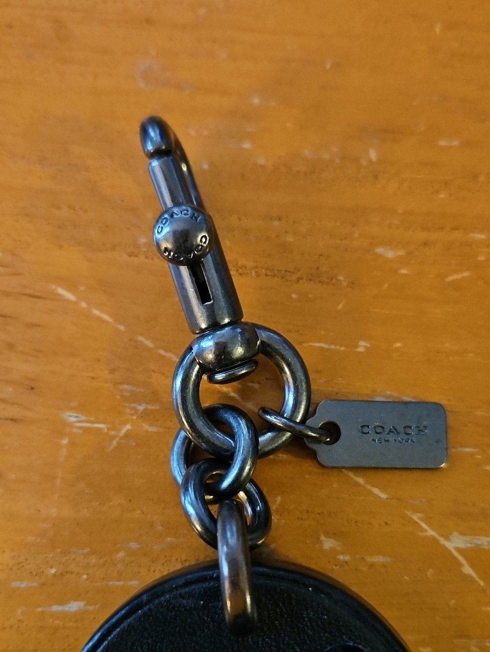 Coach Leather Rhinestone Signature Keyring Keychain - Picture 2 of 3